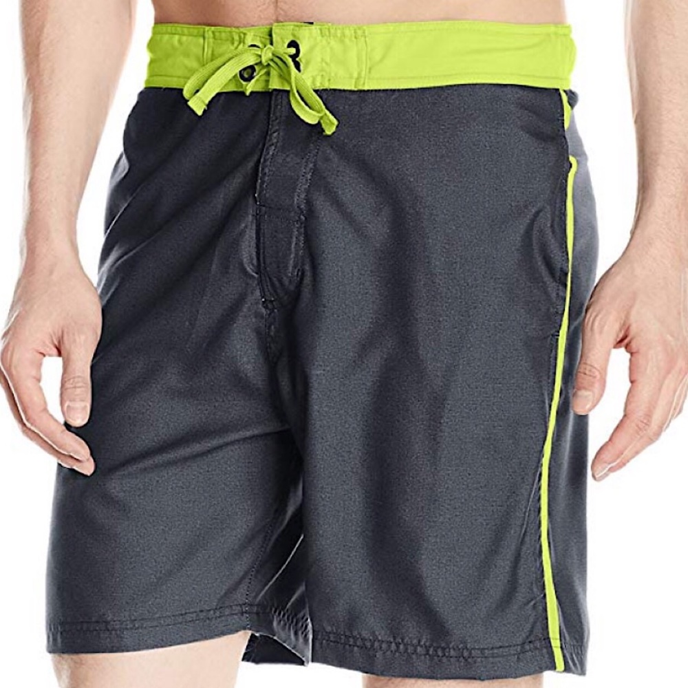 NWT Balboa Men's Contrast Waist Solid Swim Trunks